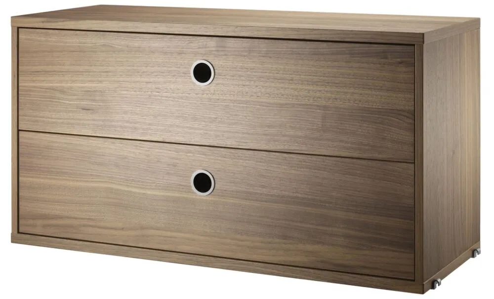 Actieprijs String Chest with Drawers ladekast-78x30x42 cm-Walnut