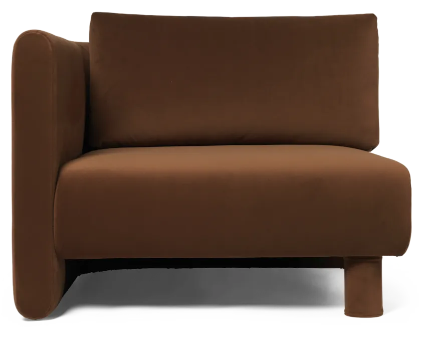 Flitsaanbieding Ferm Living Dase Element bank - Armleuning links-Rich Velvet - 36 Soft Brown