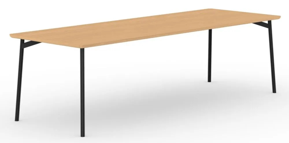 Bestel Nu Studio HENK Flyta tafel zwart frame 3 cm-280x90 cm-Hardwax oil natural-Radius OUTLET