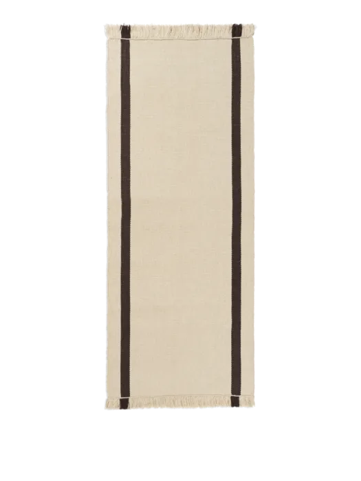 Ferm Living Calm Kelim loper-Off-white/Coffee Actieprijs