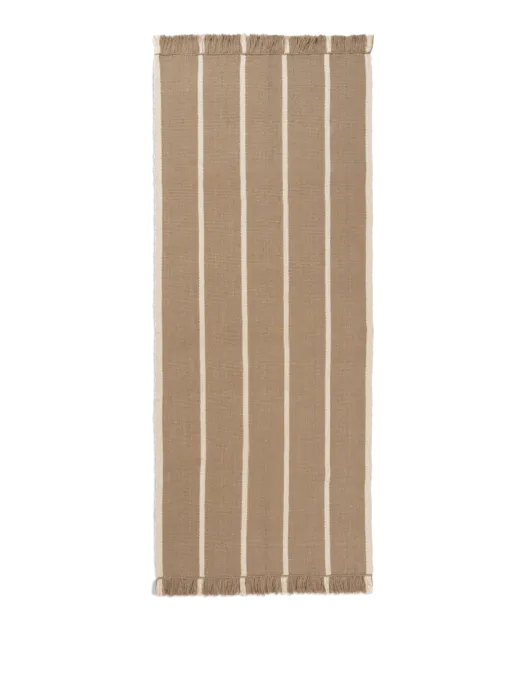 Favoriet Ferm Living Calm Kelim loper-Dark Sand/Off-white