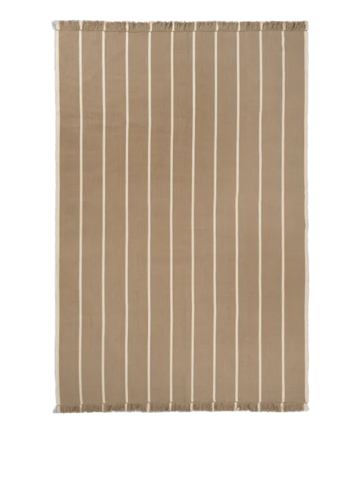 Ferm Living Calm Kelim vloerkleed-Dark Sand/Off-white Favoriet