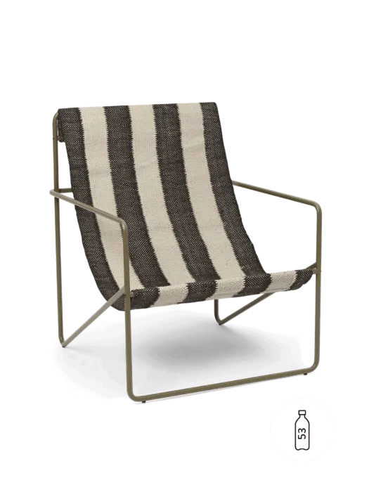 Ferm Living Desert olive fauteuil-Off-white/Chocolate Gecertificeerd