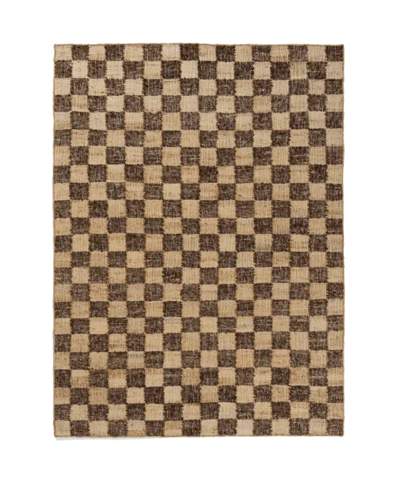 Ferm Living Check Wool Jute vloerkleed-Coffee Betaalbaar