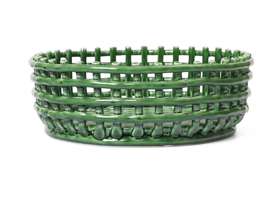 Ferm Living Keramiek Centrepiece mand-Emerald Green Uitverkoop