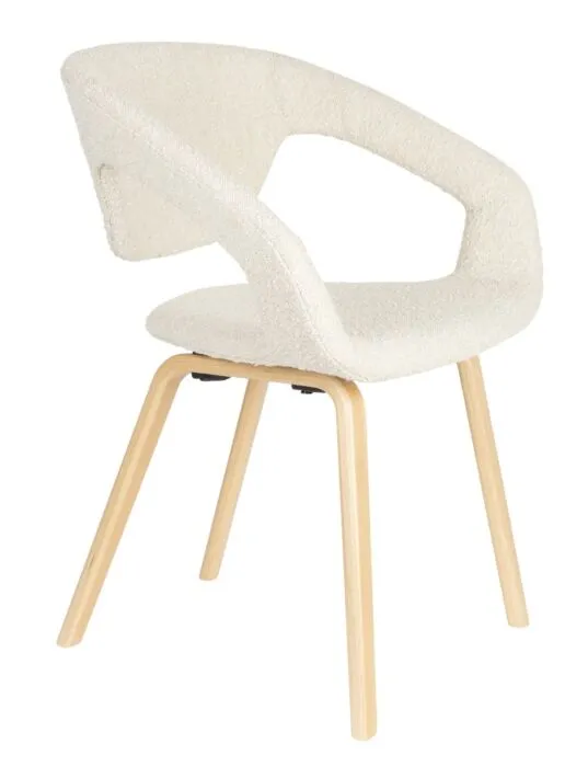 Superprijs Zuiver Flexback Boucle eetkamerstoel-Beige