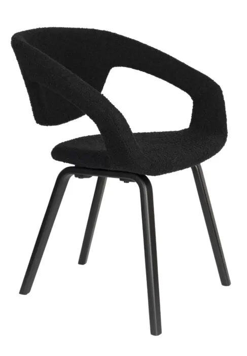 Lage Prijs Zuiver Flexback Boucle eetkamerstoel-Black