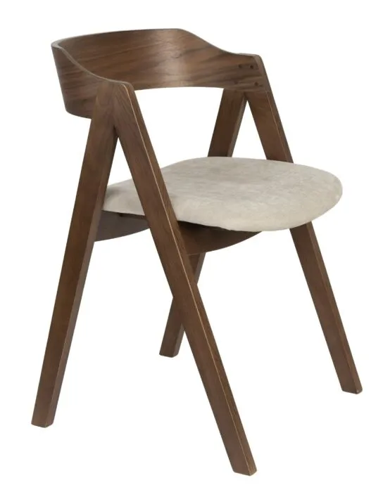 Zuiver Pole eetkamerstoel-Walnut Direct Beschikbaar