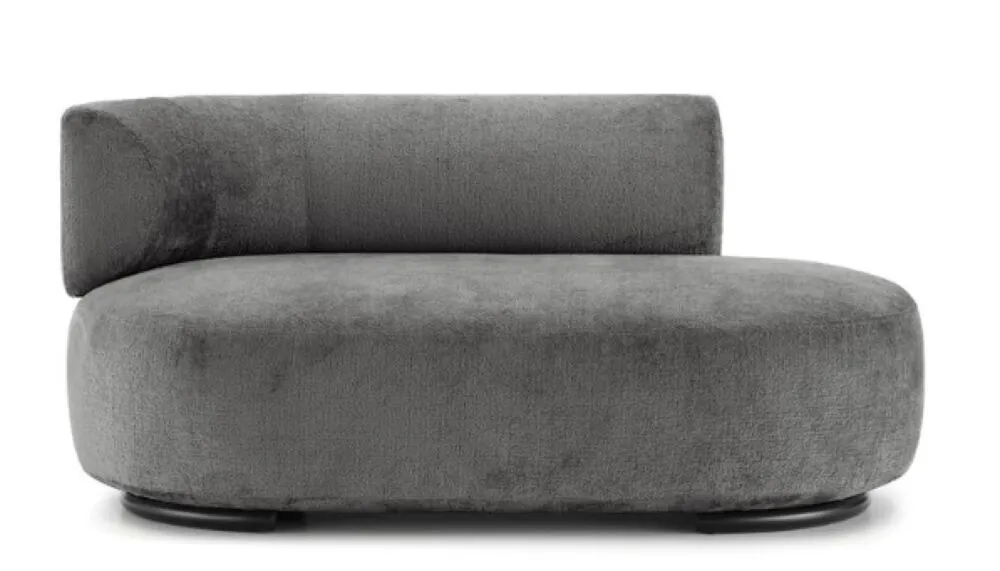 Exclusieve Aanbieding Kartell K-Waiting dormeuse chenille-Grijs-Arm links