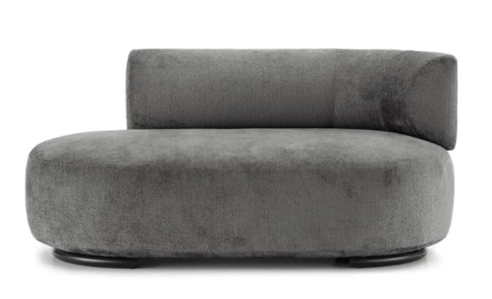 Kartell K-Waiting dormeuse chenille-Grijs-Arm rechts Finale Uitverkoop