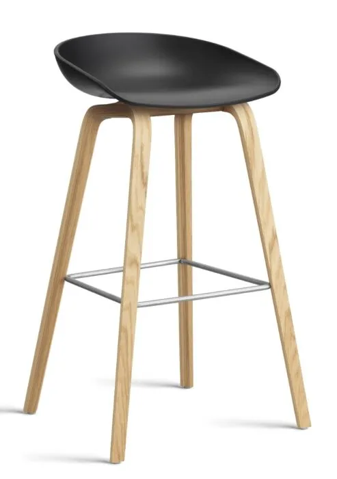 Premium HAY About a Stool AAS32 barkruk mat gelakt-Zithoogte 75 cm-Zwart OUTLET
