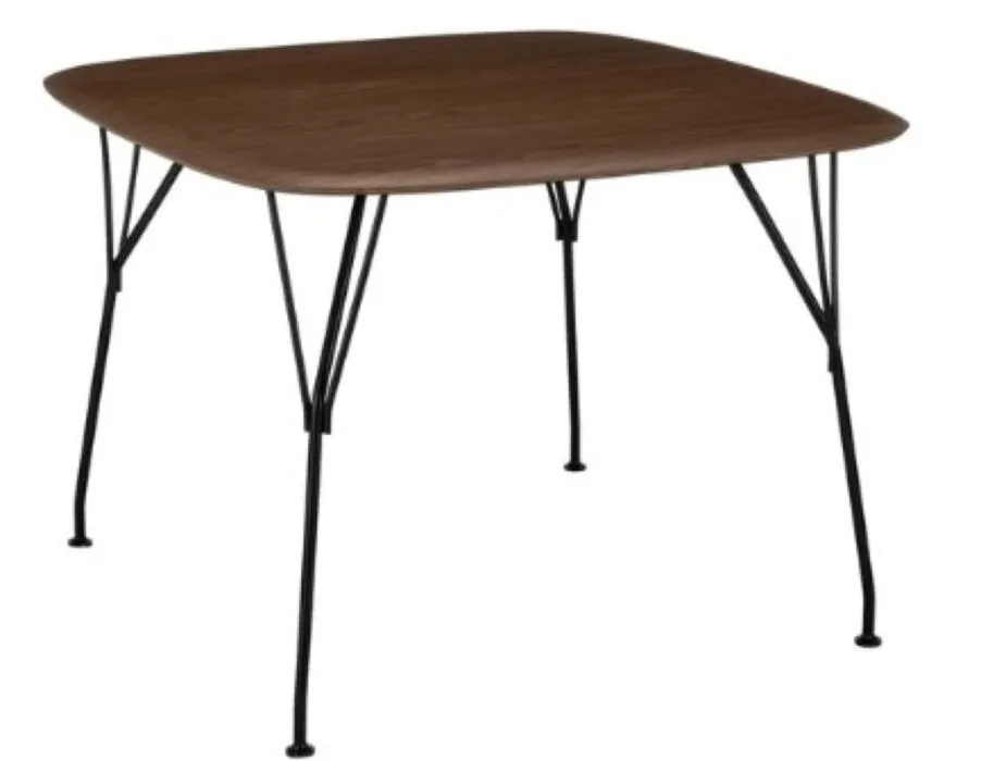 Korting Kartell Viscount of Wood tafel vierkant-Zwart-Walnoot