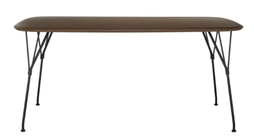 Bestseller Kartell Viscount of Wood tafel rechthoekig-160x90 cm-Walnoot-Zwart