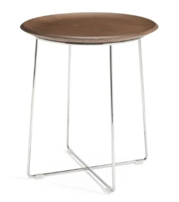 Kartell Al Wood bijzettafel-Donker hout-Chroom Dagaanbieding