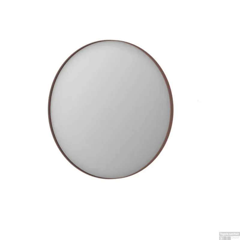 Actieprijs INK SP15 Spiegel Rond Geborsteld Koper Aluminium Kader 80 x 3,5 cm