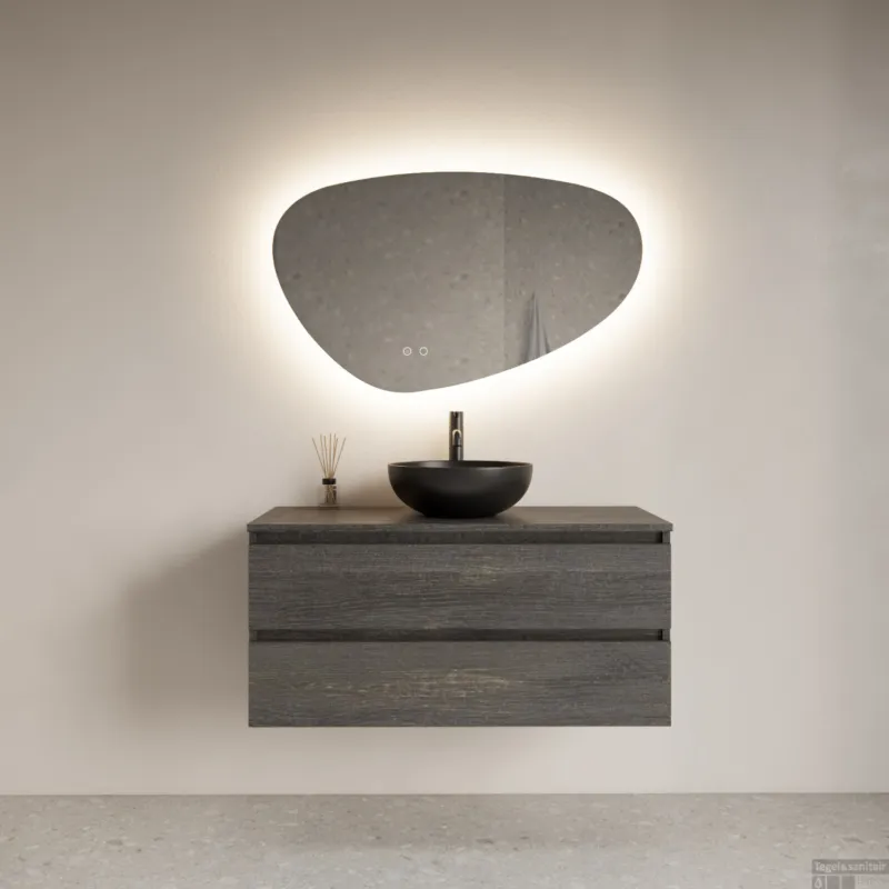 Spiegel Gliss Design Trendy Organisch LED Verlichting 80cm Nu Kopen