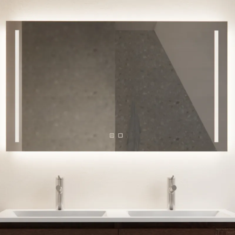 Spiegel Gliss Design Verticaal Led Standaard Dubbele LED Verlichting Met Spiegelverwarming 100cm Gereduceerde Prijs