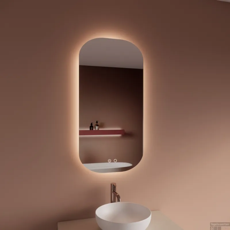 Spiegel BWS Nora 40x100 cm Spiegelverwarming en Rondom Indirect LED-verlichting Premium