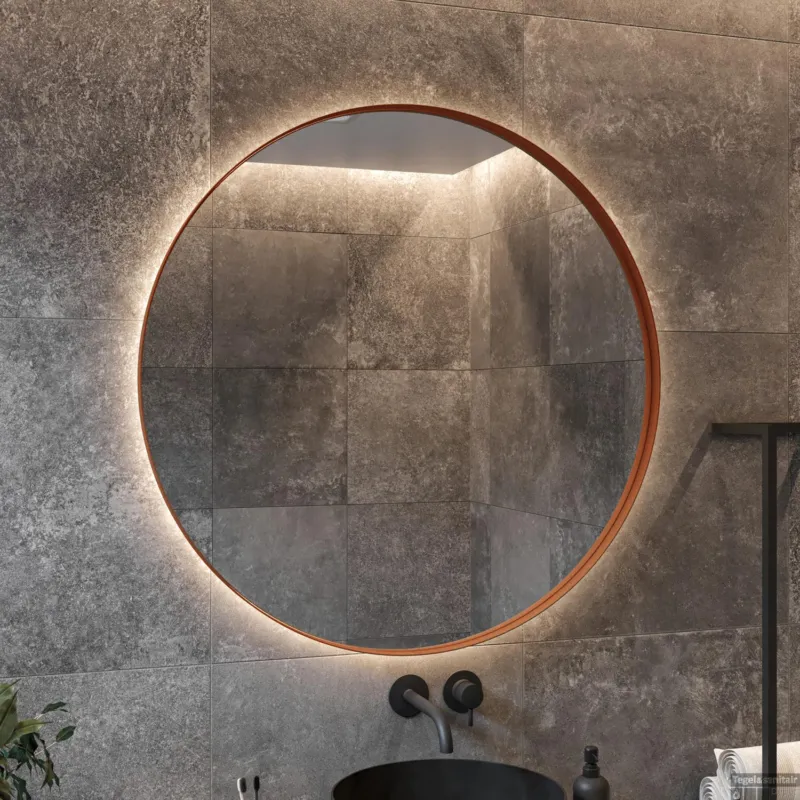 Spiegel BWS Star Rond met LED 120 cm Koper Rose Gratis Retour