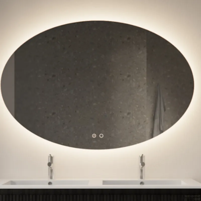 Actieprijs Gliss Badkamerspiegel Oval met LED Verlichting En Spiegelverwarming 80x120cm