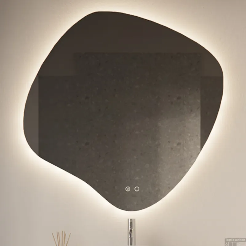 Betaalbaar Badkamerspiegel Gliss Design Clio 100x100cm Met LED-Verlichting En Spiegelverwarming