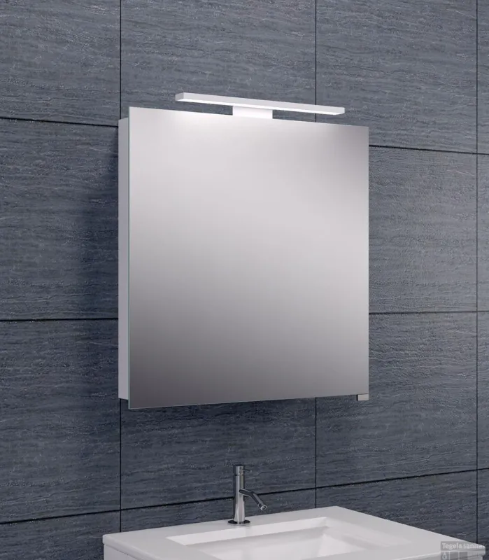 Spiegelkast Wiesbaden met Led Verlichting 60x60 Aluminium Bestseller