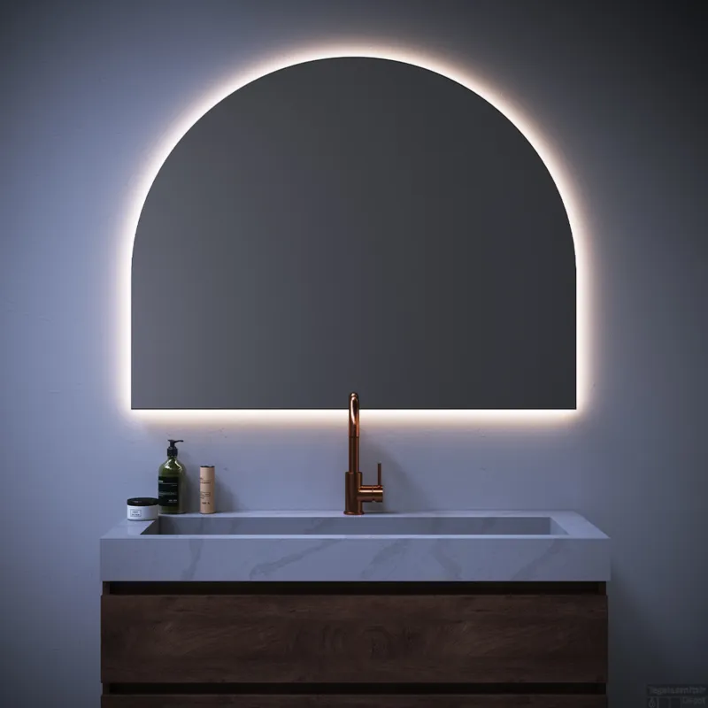 Gecertificeerd Spiegel Sanitop Halfrond Arch 120x95cm Incl LED Verlichting Dimbaar