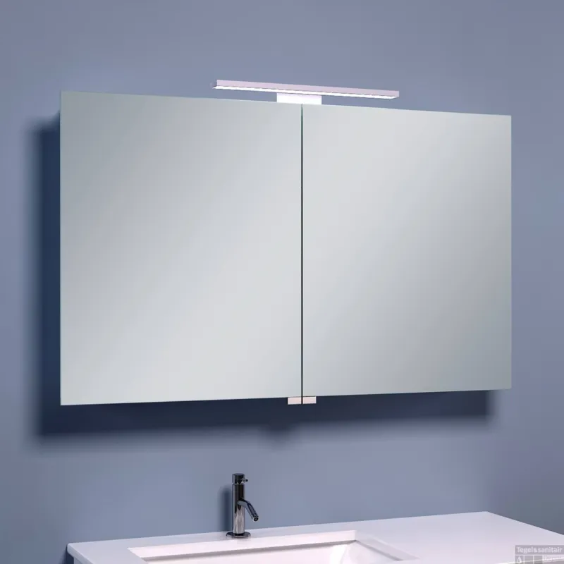 BWS LED Spiegelkast Luxe Aluminium 100x60x14 cm Direct Beschikbaar