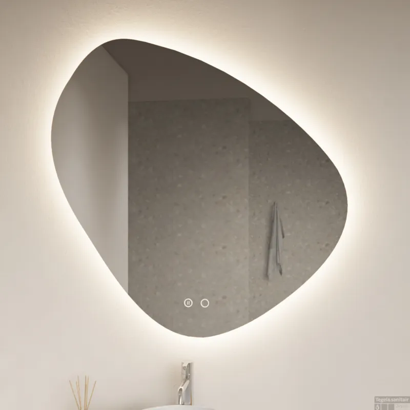 Bestel Nu Badkamerspiegel Gliss Fury Organic LED Verlichting 120x120 cm En Spiegelverwarming