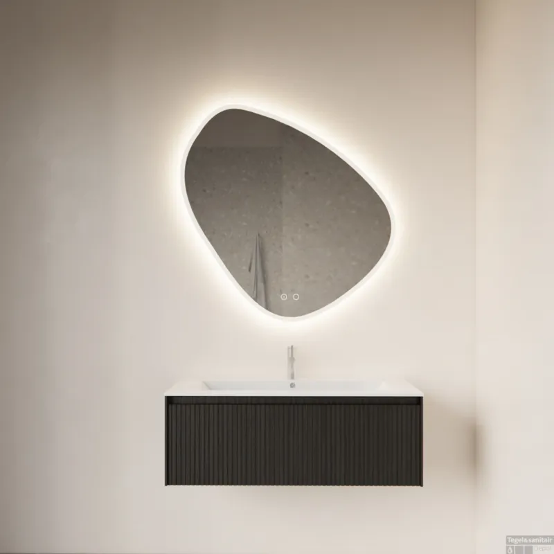 Badkamerspiegel Gliss Design Fury Satine 100x100cm Met LED-Verlichting En Spiegelverwarming Nu Kopen
