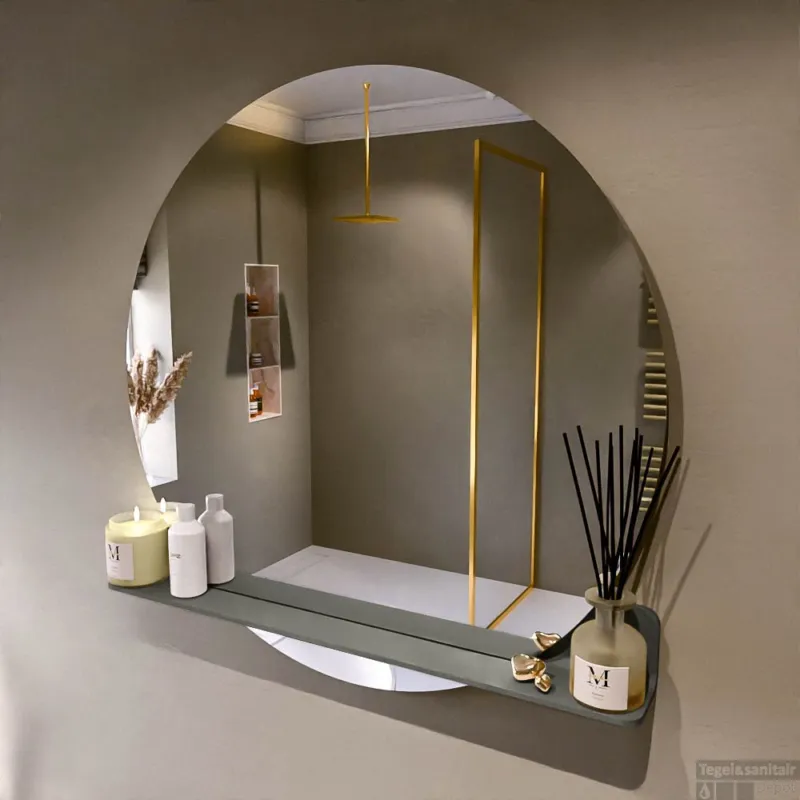 Nieuw MONDIAZ SPOT spiegel rond 100cm met Spiegelplanchet kleur Smoke.