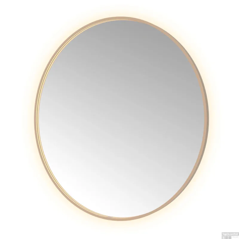 Spiegel Hotbath &MORE 120x120 cm LED-Verlichting Spiegelverwarming Rond Geborsteld Koper PVD Veilige Betaling