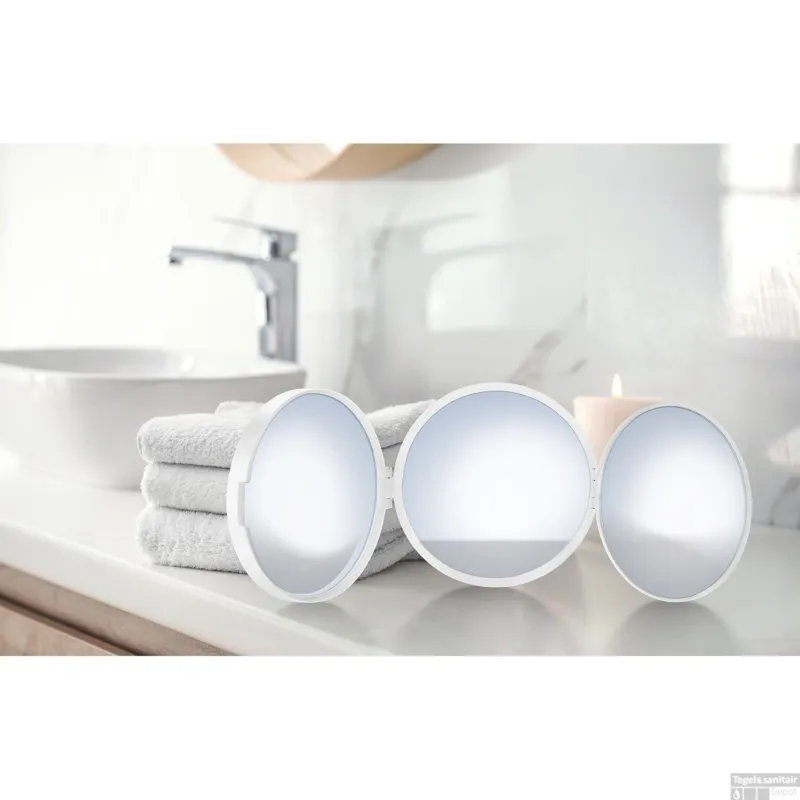 Favoriet Driezijdige Make-up Spiegel Smedbo Outline Lite 10 cm Wit