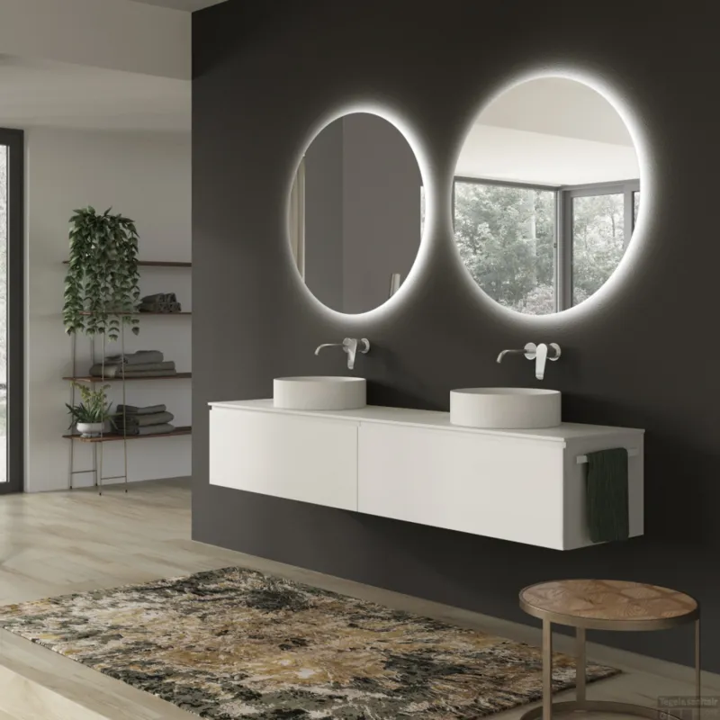 Gecertificeerd Ronde Badkamerspiegel Xenz Salo met Rondom Ledverlichting en Spiegelverwarming 110 cm