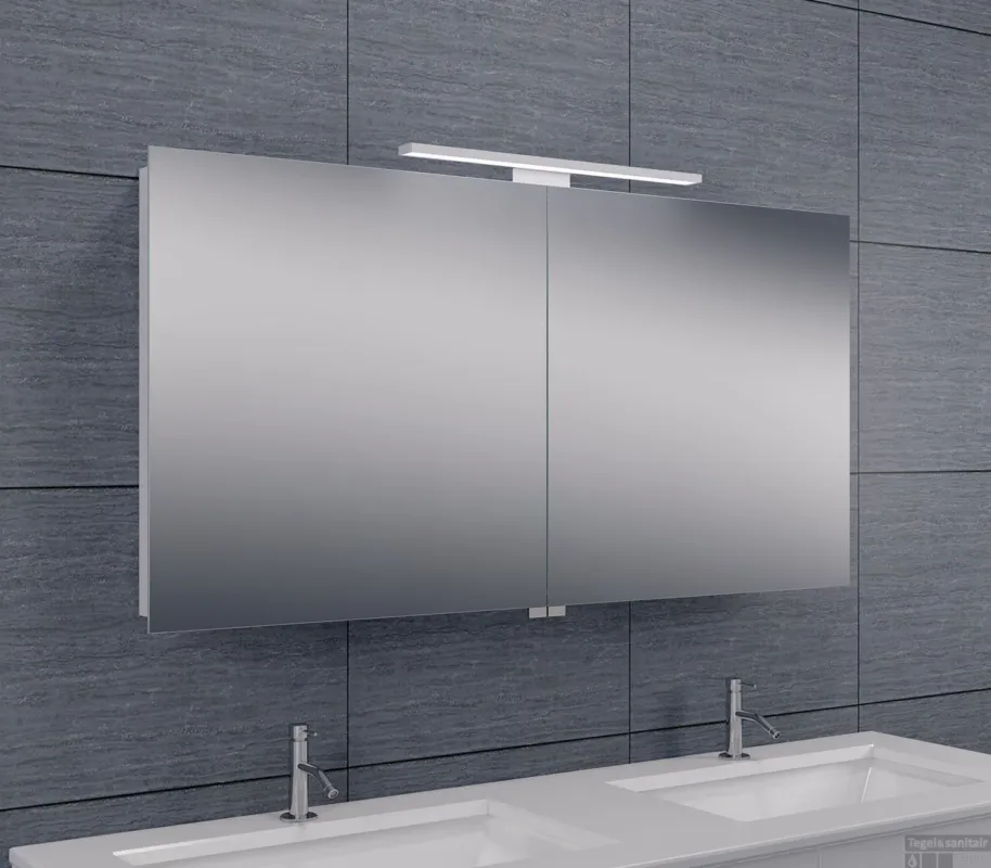 Lage Kosten Spiegelkast Wiesbaden met Led Verlichting 120x60x14 Aluminium