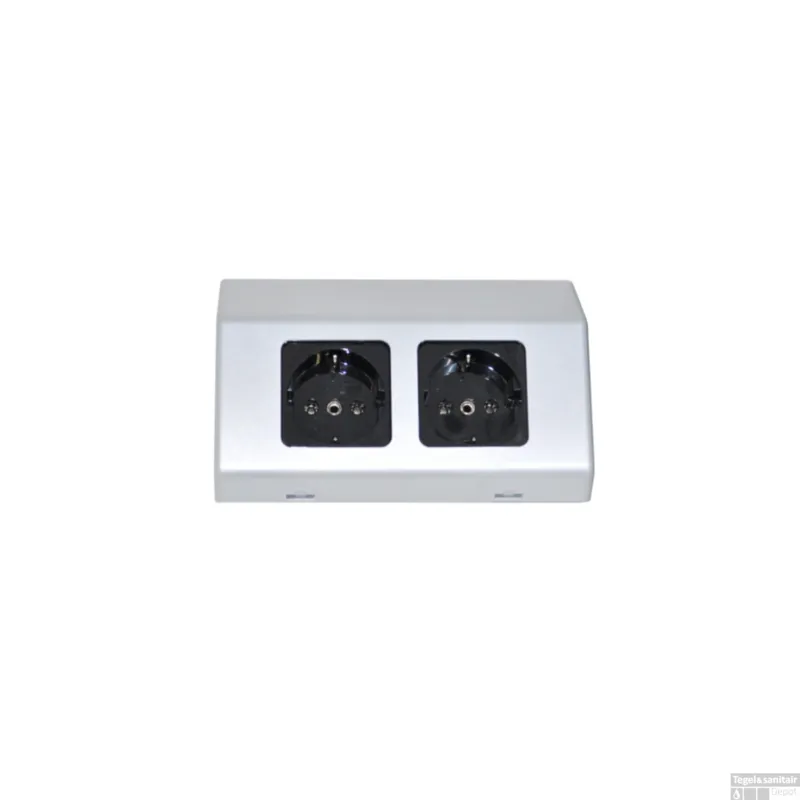 Contactdoos Sanicare Dubbele Contactpunten 5,6x15,1x8,1 cm Zilver-Grijs Betrouwbaar