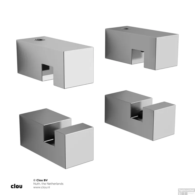 Spiegelklemmen Clou Hold Me Vierkant Chroom Set van 4 Stuks Direct Verzonden