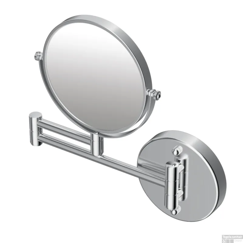Hoge Kwaliteit Scheerspiegel Ideal Standard Wand Rond Draaibaar Ø15cm Vergrotend Chroom
