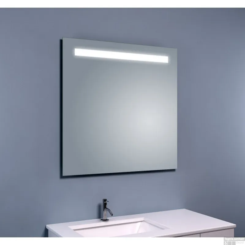 BWS LED Spiegel Liga met Lichtschakelaar 80x80x3.1 cm (incl bevestigingsmateriaal) Gecertificeerd