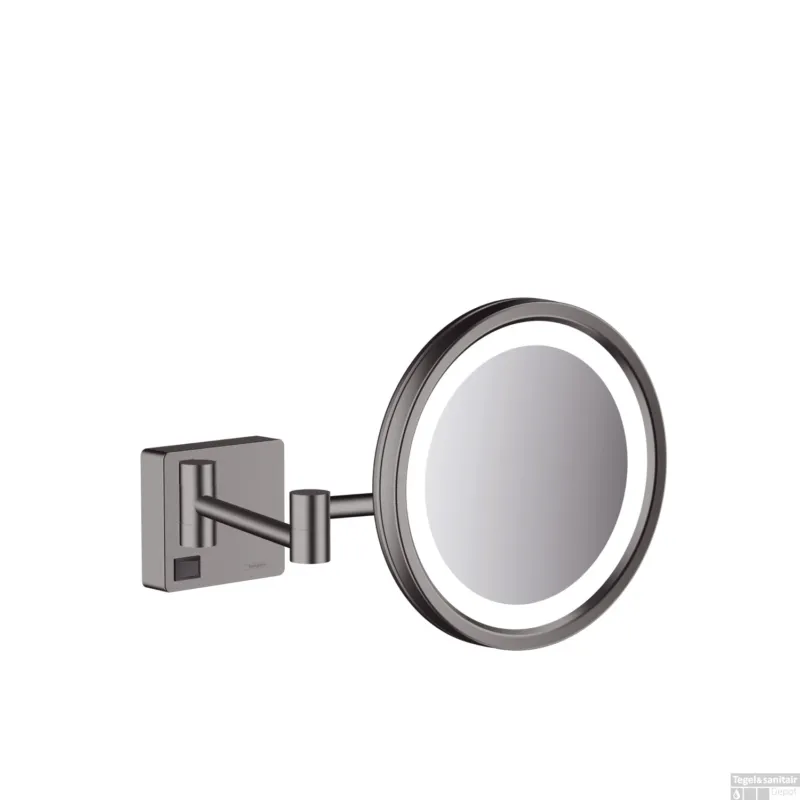 Scheerspiegel AddStoris HansGrohe Met LED Licht Geborsteld Zwart Chroom Finale Uitverkoop