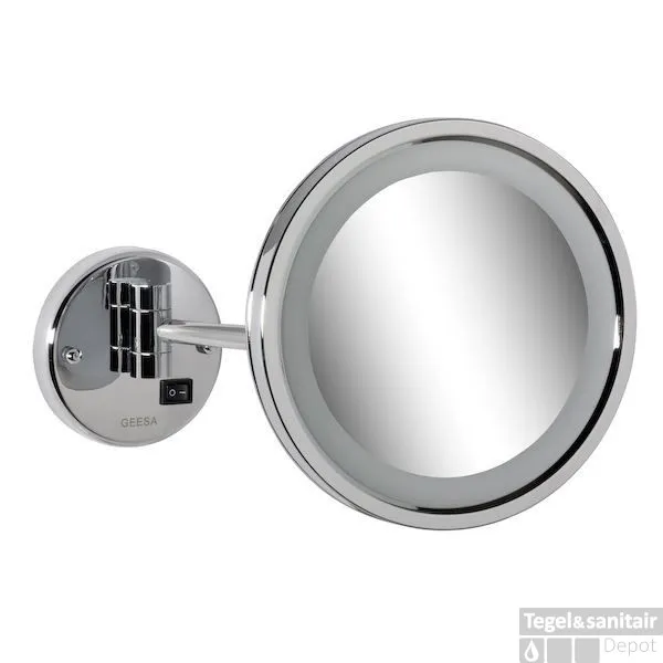 Shop Nu Geesa Cosmetic Collection Scheerspiegel 1-arm Rond 21,5 Cm. Led Verlichting Chroom