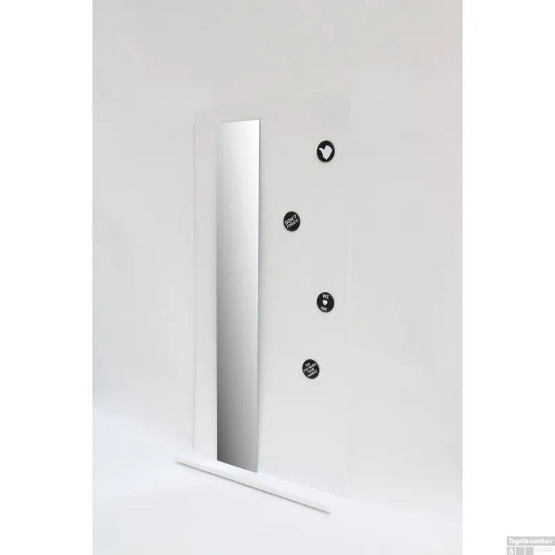Exclusieve Aanbieding INK Fonteinplanchet Note Staal Inclusief Spiegel Glans Wit 36x72 cm
