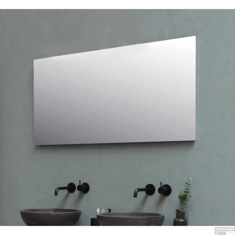 Laatste Versie Badkamerspiegel BWS Salt 80x80 cm Op Houten Paneel