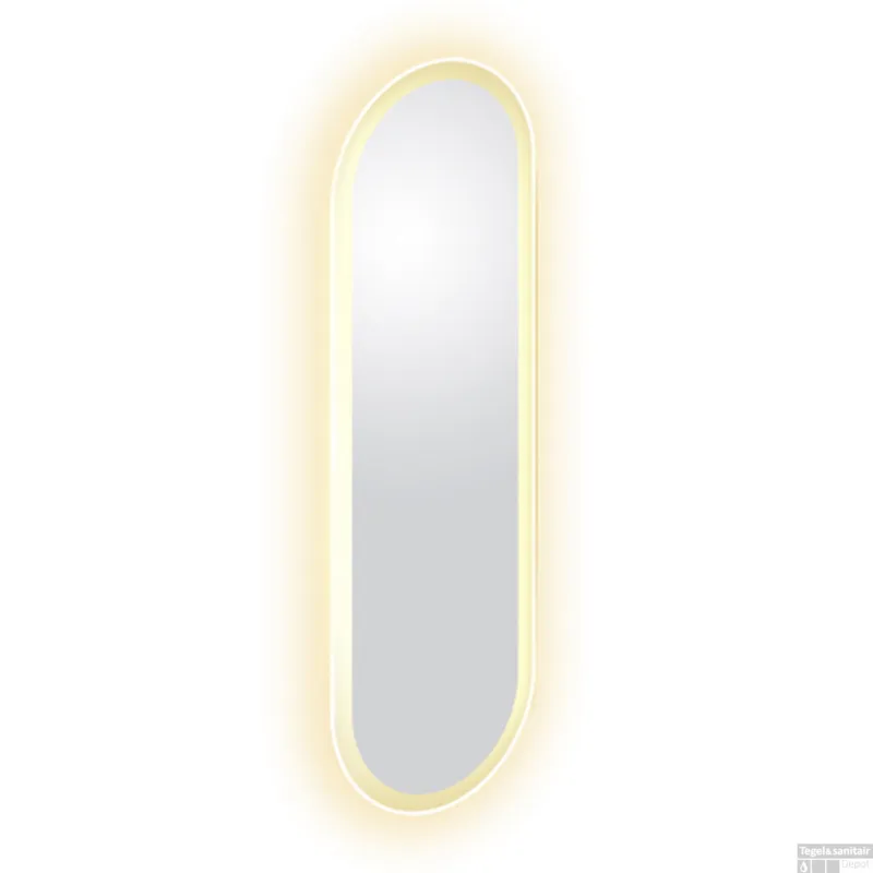 Lage Prijs Spiegel Clou Look At Me Met LED Verlichting Ovaal 90x28 cm Met Satijnrand