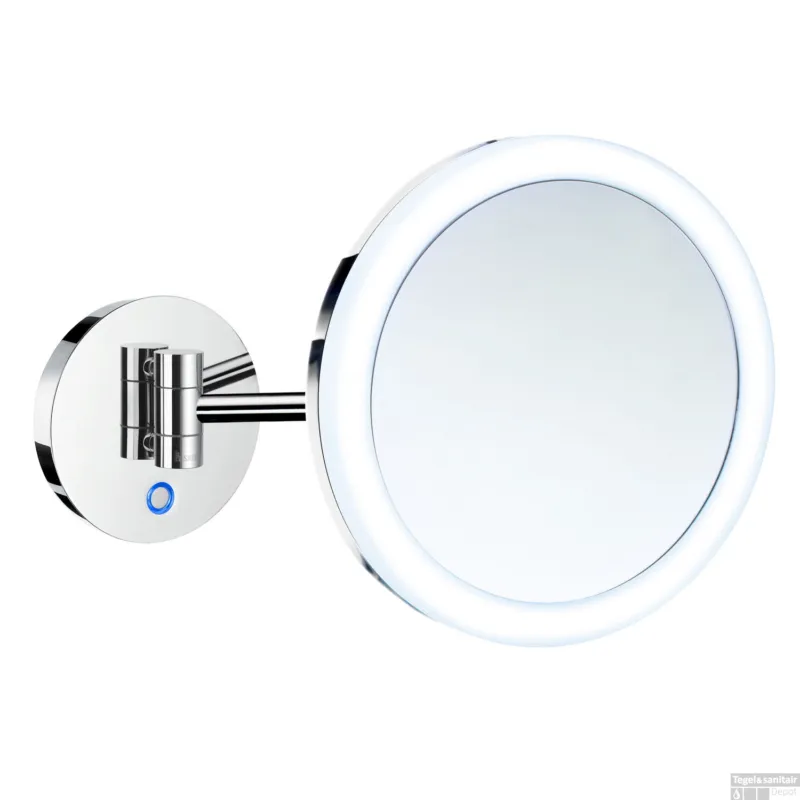 Superprijs Vergrotingsspiegel Smedbo Outline Draaibaar Battery Operated met LED PMMA Dual Light Chroom