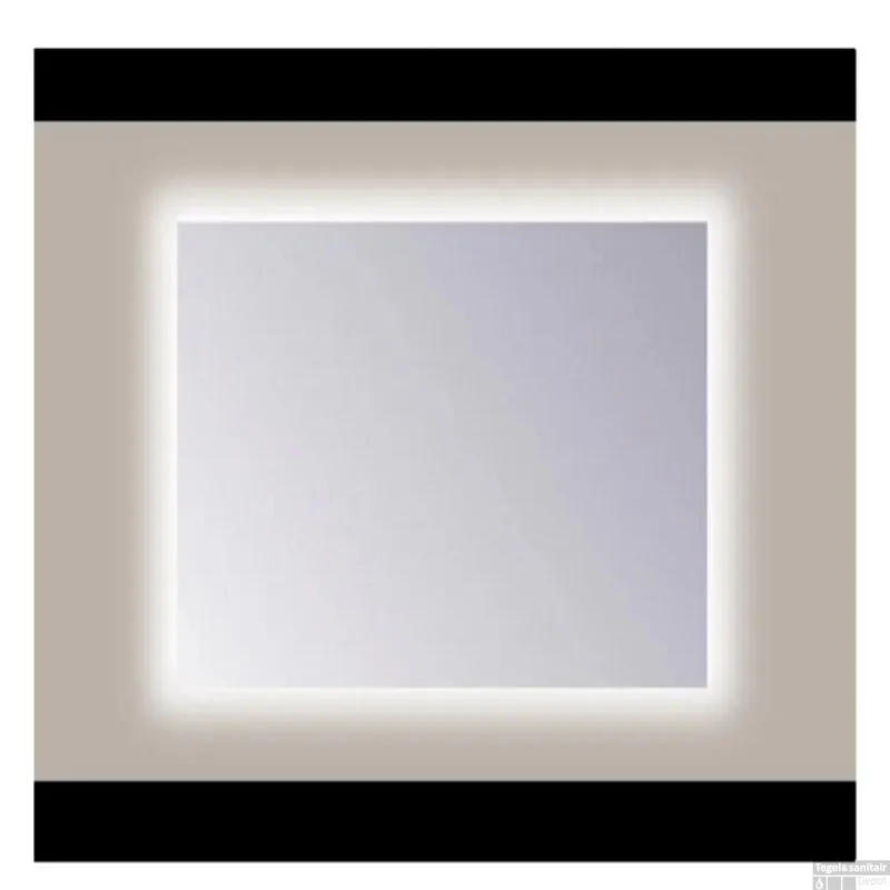 Exclusieve Aanbieding Spiegel Sanicare Q-Mirrors 60x60 cm PP-Geslepen Vierkant Met Rondom LED Warm White incl. ophangmateriaal Zonder Schakelaar