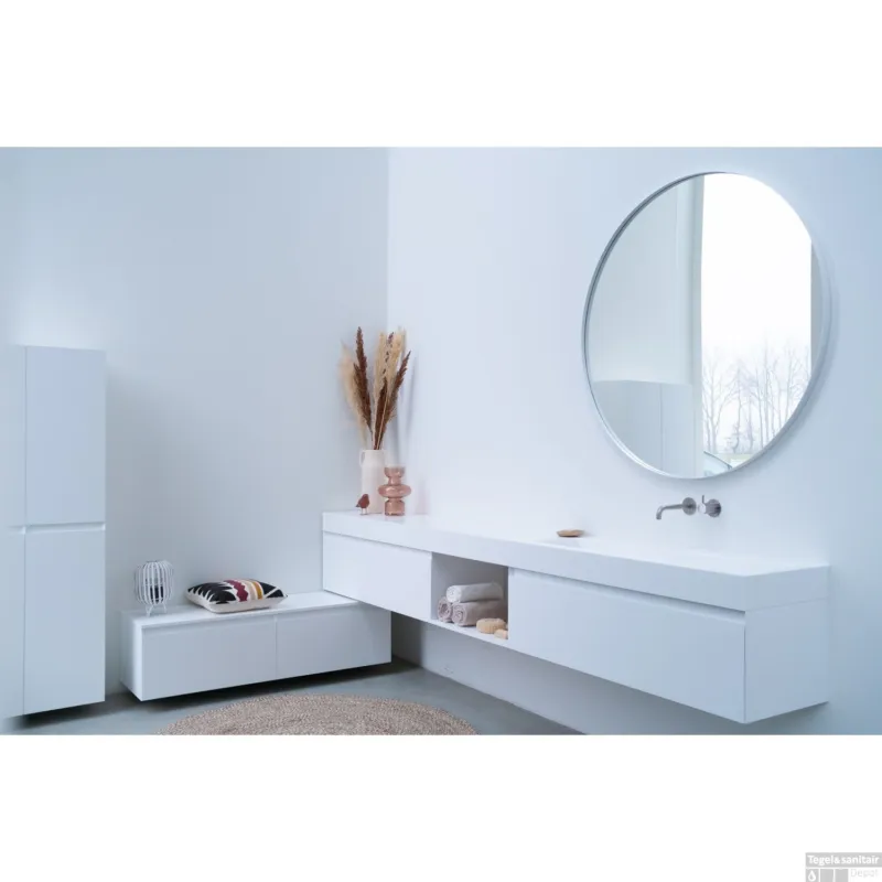 Bestel Nu INK SP15 Spiegel Rond Mat Wit Aluminium Kader 80 x 3,5 cm