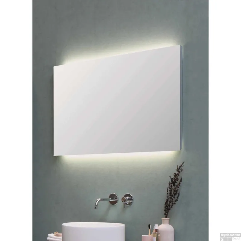 Badkamerspiegel BWS Salt Met LED Backlight 60x50 cm Zilver Voordeelprijs