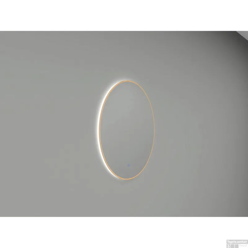 Ronde Spiegel Wiesbaden Novi met LED, Dimbaar 60 cm Geborsteld Messing Shop Nu