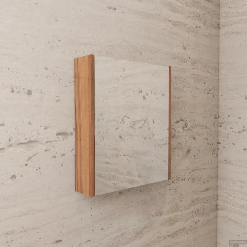 Tijdelijk Beschikbaar Spiegelkast BWS Riga 60 cm, 1 Deur Walnoot